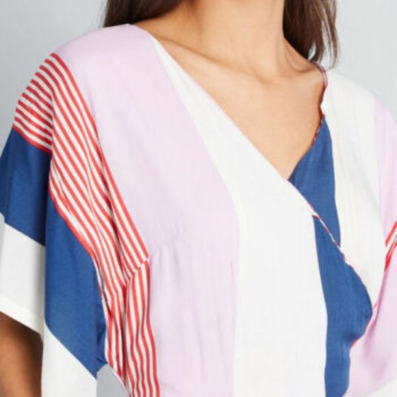 Collectif x Modcloth Keiko Sunset Stripes cropped Jumpsuit XS UK8 US4 NWOT - Picture 2 of 12